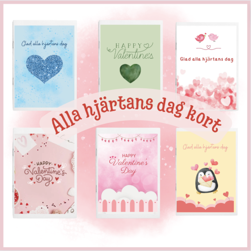 Alla hjärtans dag kort (6 olika motiv)