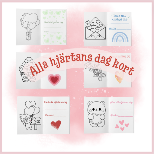 Alla hjärtans dag kort (6 olika motiv)