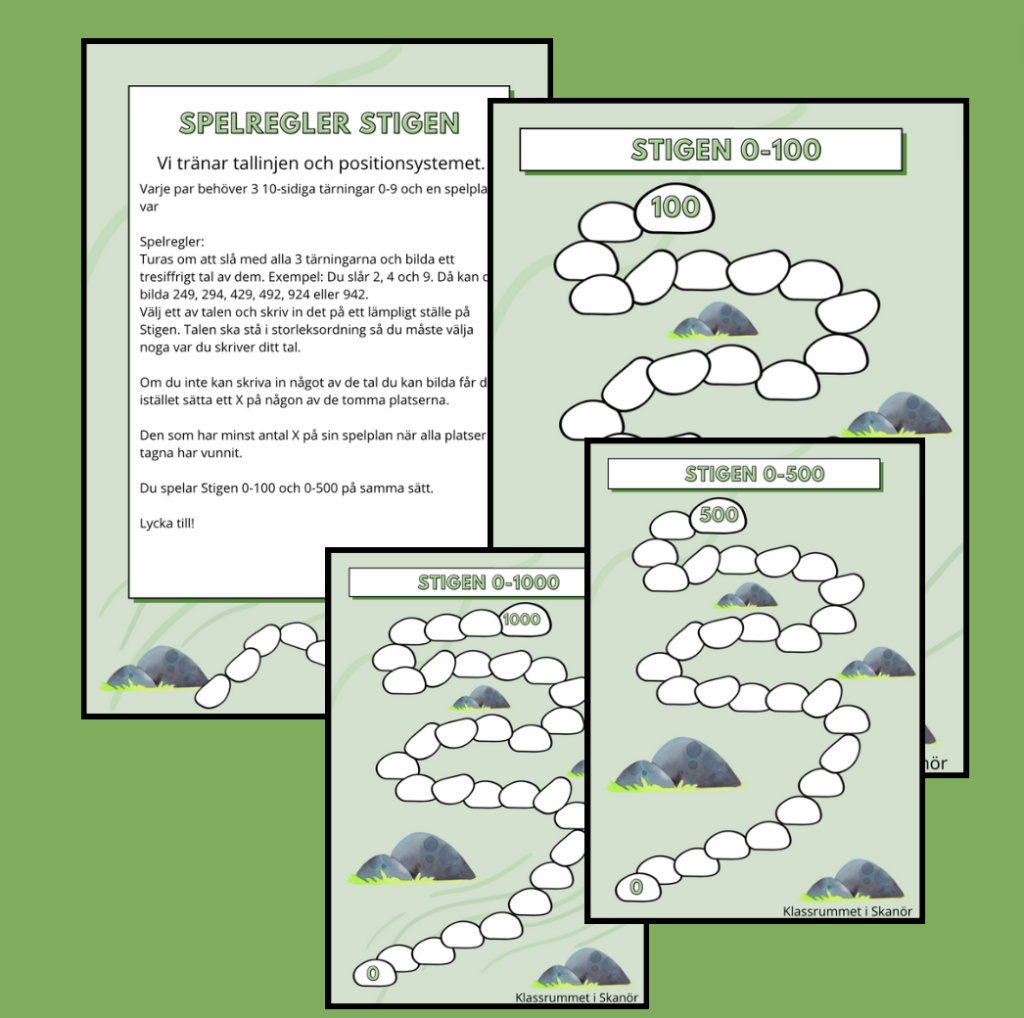 Stigen 0-100 0-500 och 0-1000