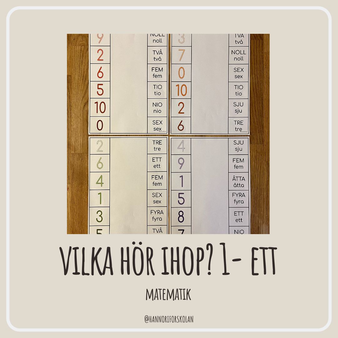 Vilka hör ihop? 1 + ETT