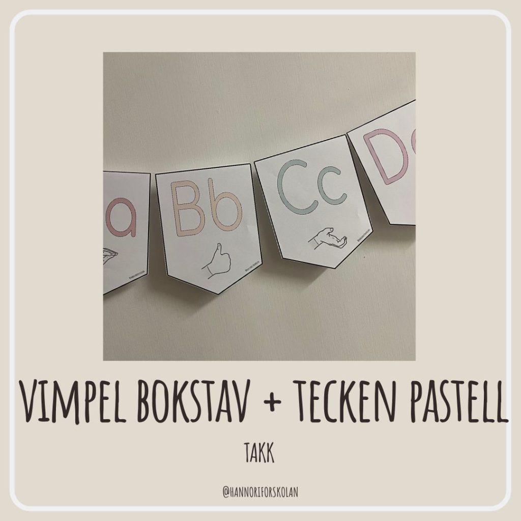 TAKK vimpel bokstav + tecken pastell