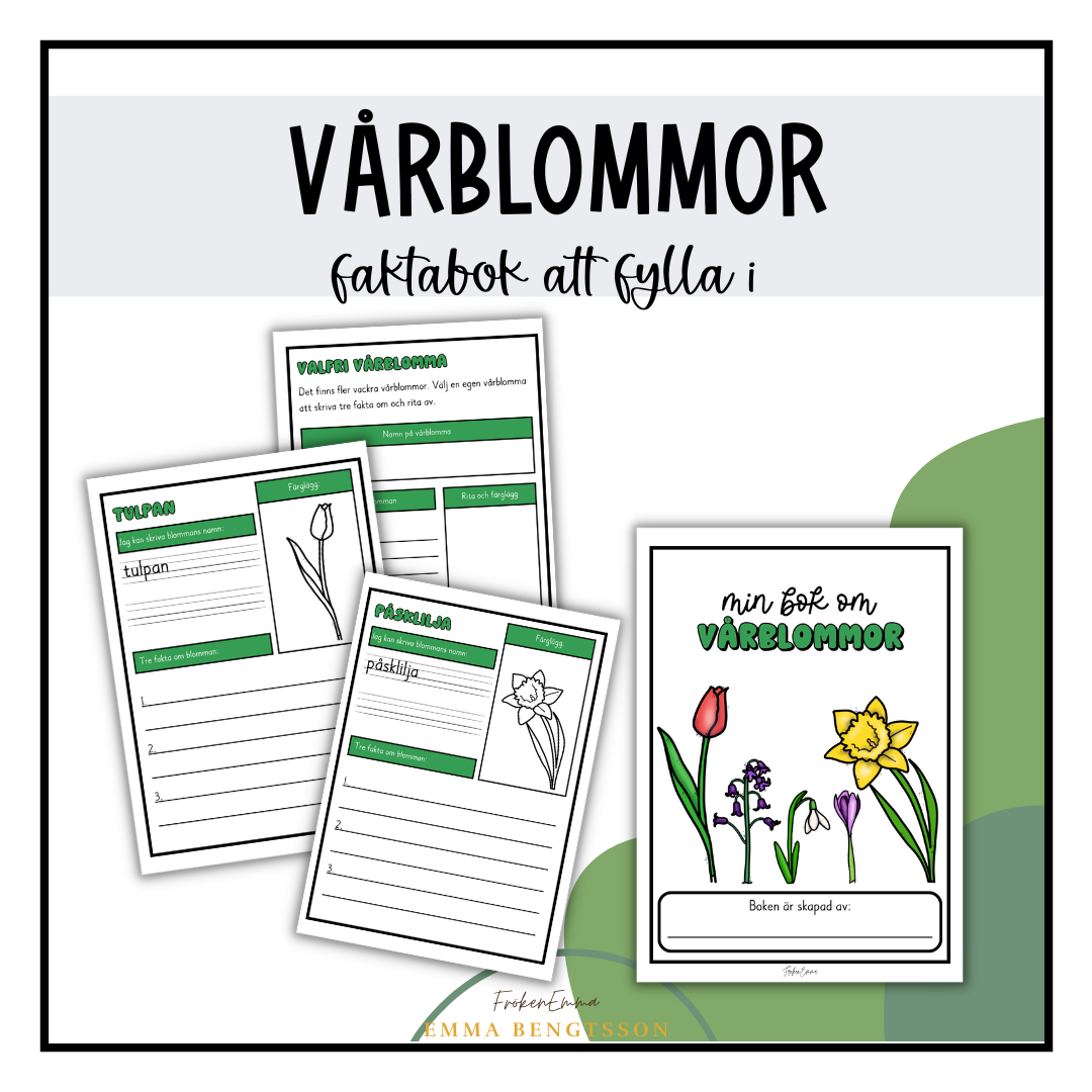 Vårblommor: faktabok att fylla i (2)