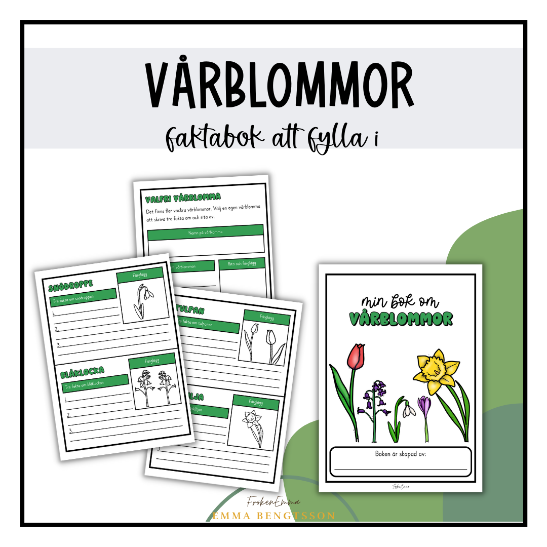 Vårblommor: faktabok att fylla i