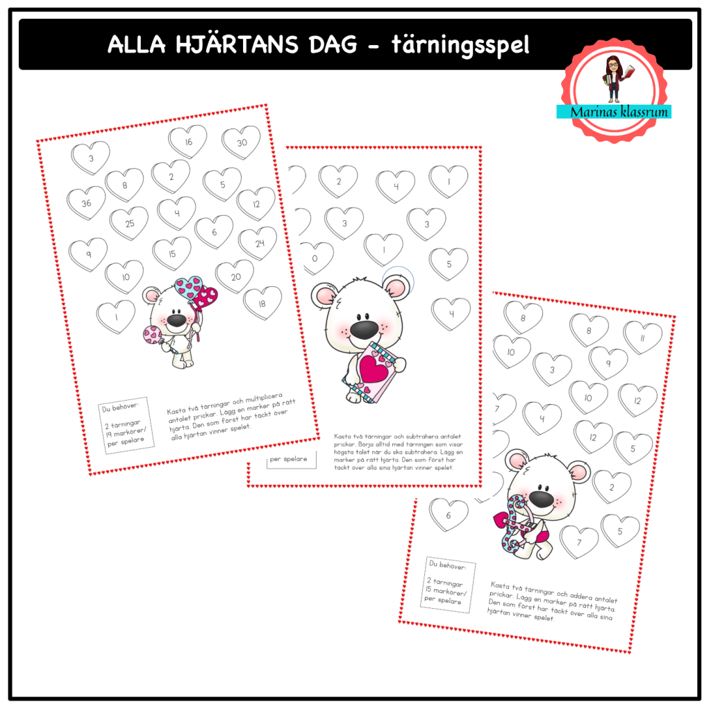 Spela med tärning – Alla hjärtans dag
