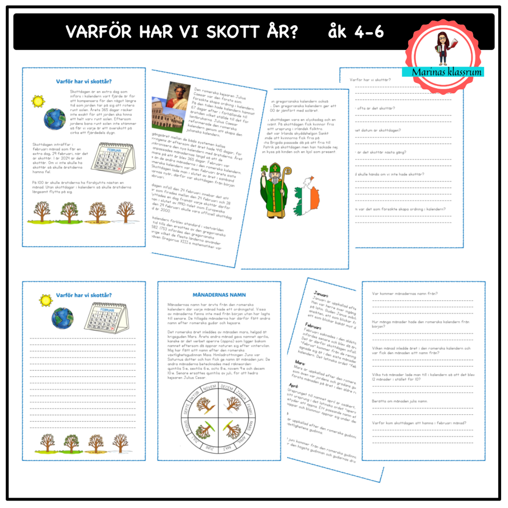 Varför har vi skottår? åk 4-6