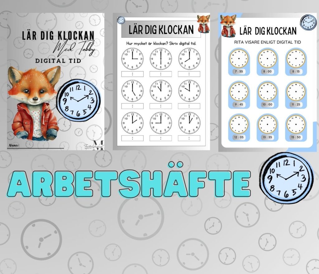 Lär dig klockan-digital tid (arbetshäfte)