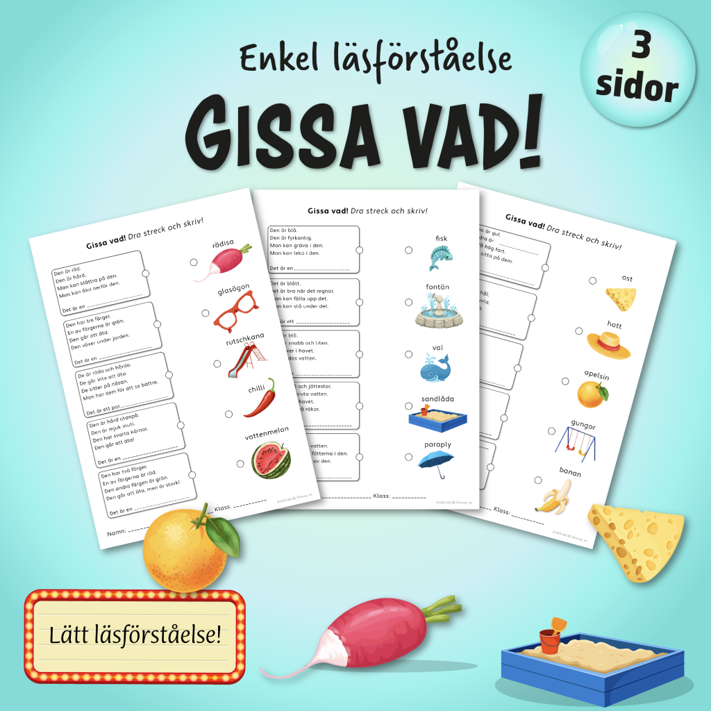 Gissa vad – enkel läsförståelse!