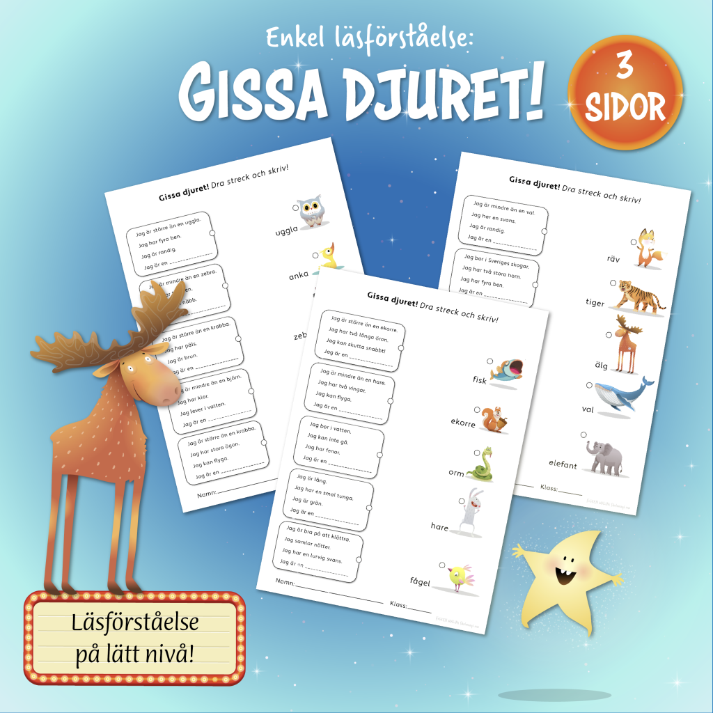 Gissa djuret – enkel läsförståelse