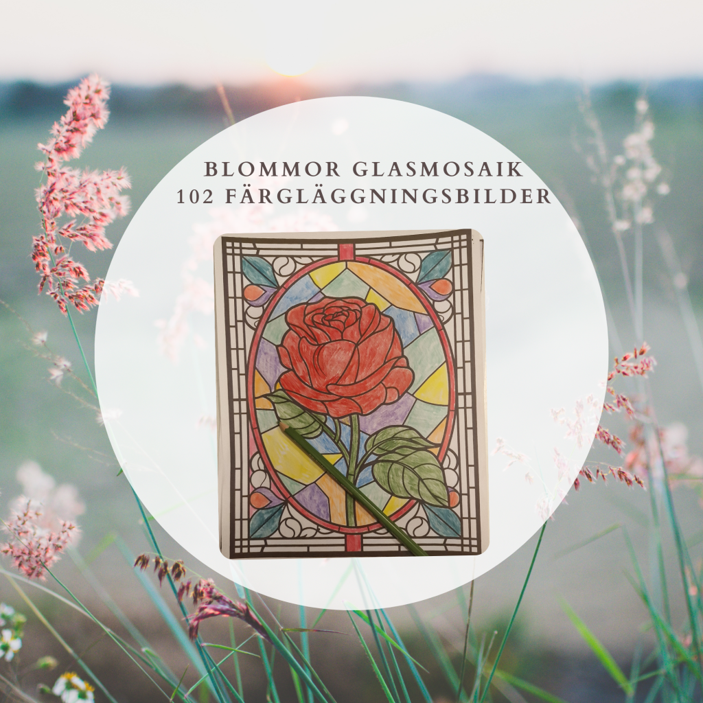 Glasfönster, mosaik blommor