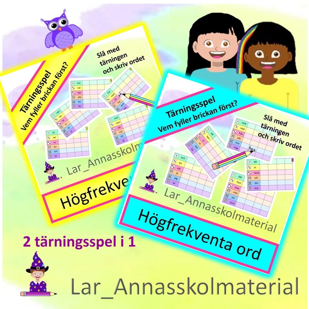 Högfrekventa ord Tärningsspel 2 i 1