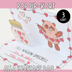 Alla hjärtans dags - kort: pop up
