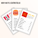 Meny-matte/läsförståelse - bild 1