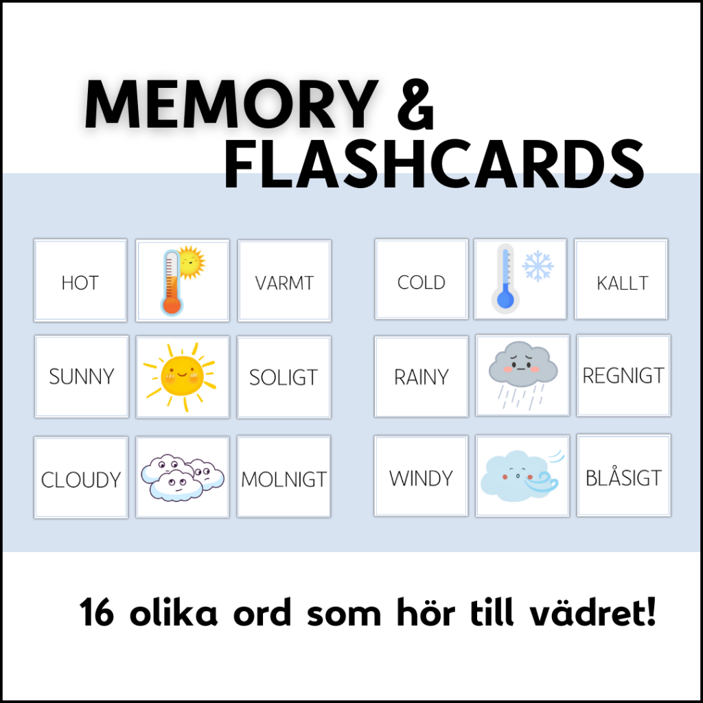 Memory/Flashcards: Väder