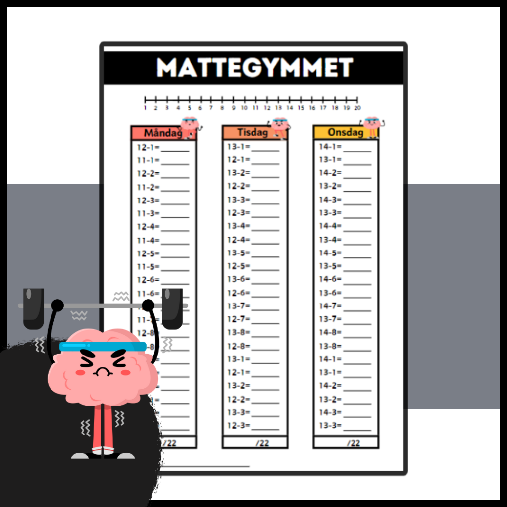 Mattegymmet – träna matte varje dag! (subtraktion 1-14)