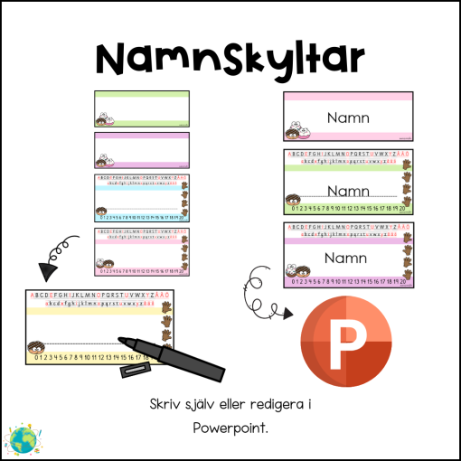 Donut - Namnskyltar