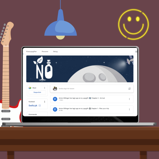 Ämnesskyltar för Google Classroom (rörliga)