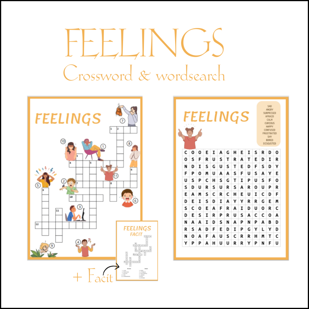 Feelings (crossword and wordsearch)