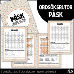 Ordsöksrutor – påsktema – arbetshäfte på 10 sidor - bild 1