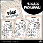 Färglägg påskägget – påsktema – 15 färgläggningssidor - bild 1