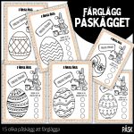 Färglägg påskägget – påsktema – 15 färgläggningssidor - bild 3
