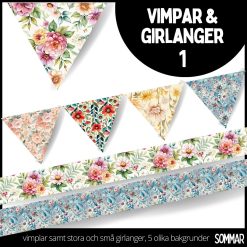 Vimplar & girlanger - sommar 1 - 5 olika mönster