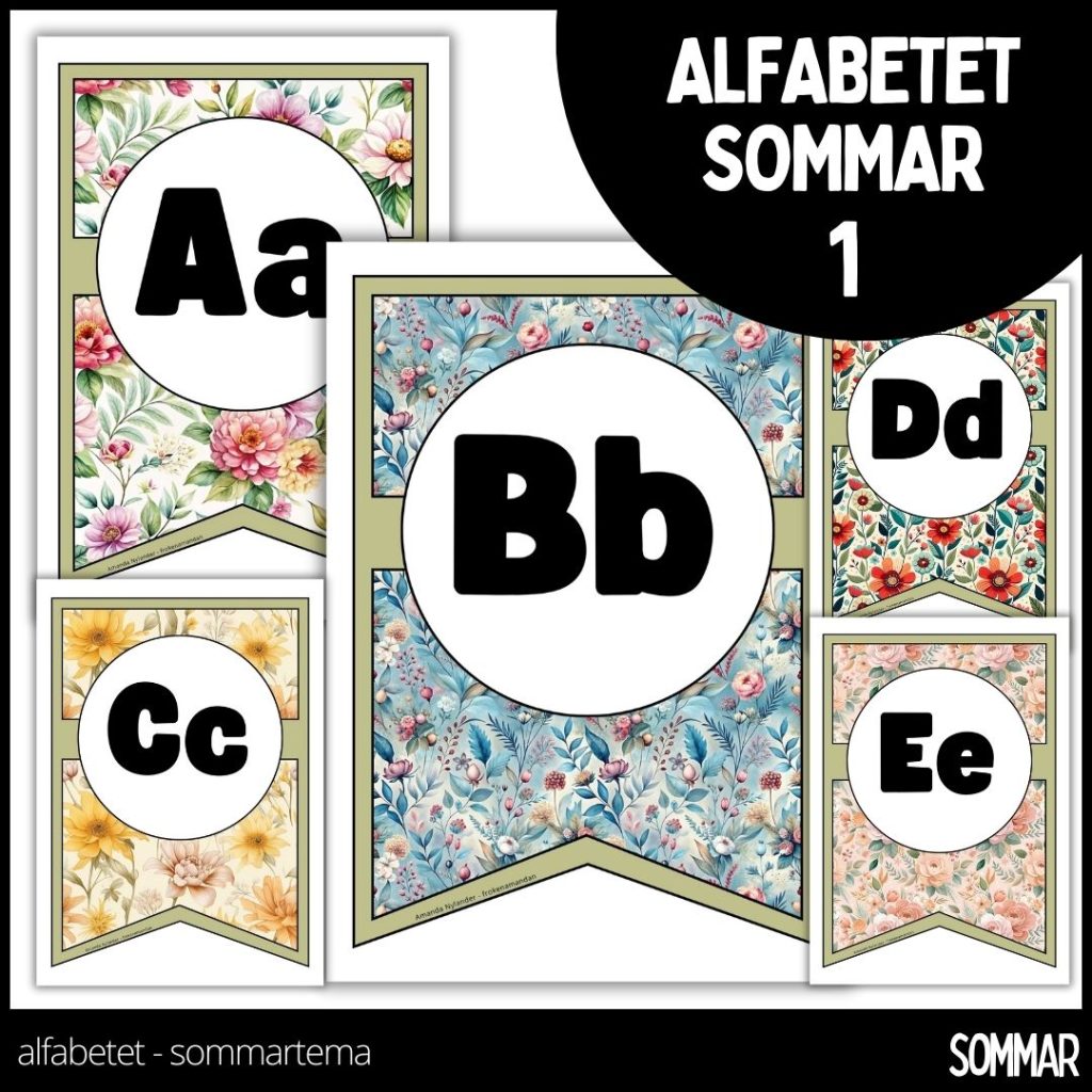 Alfabetet- sommar 1 – 5 olika mönster