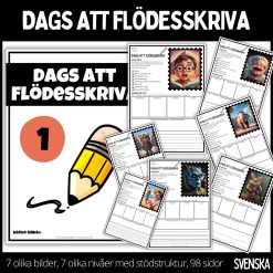 Dags att flödesskriva - 1 - 7 olika nivåer, 7 olika illustrationer, 98 sidor