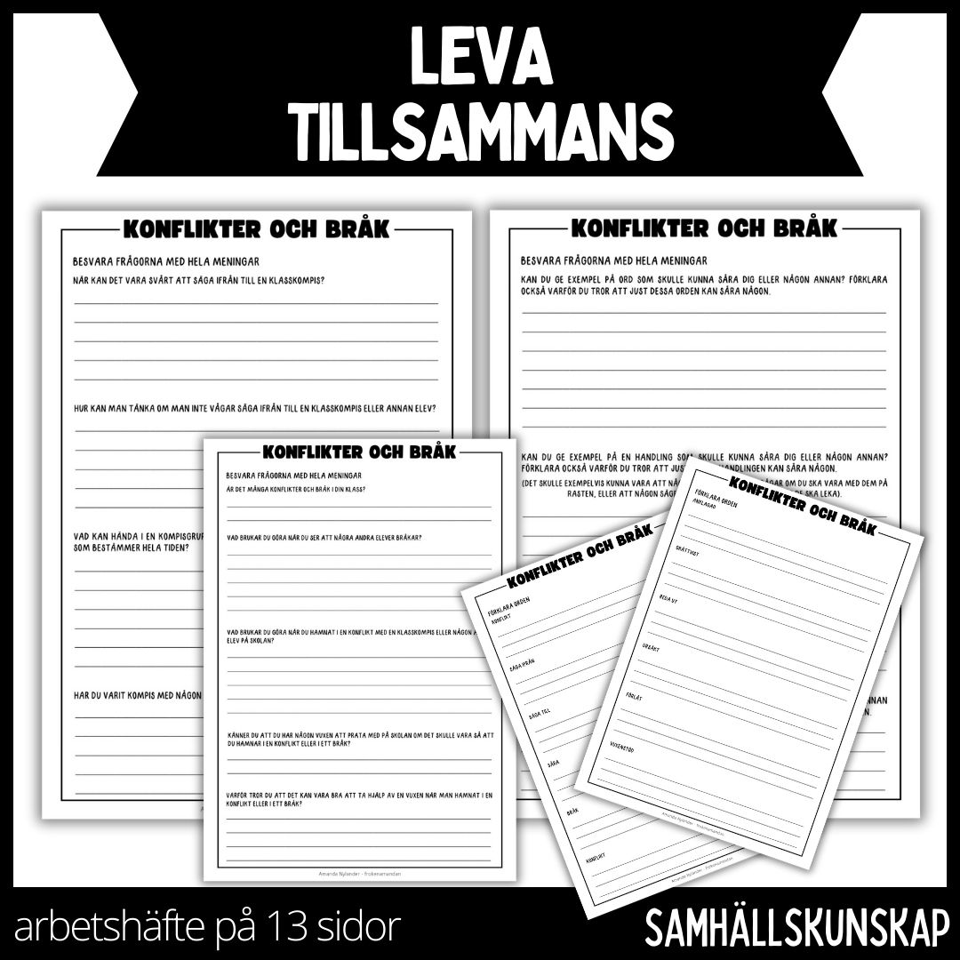 Leva tillsammans - arbetshäfte - 13 sidor