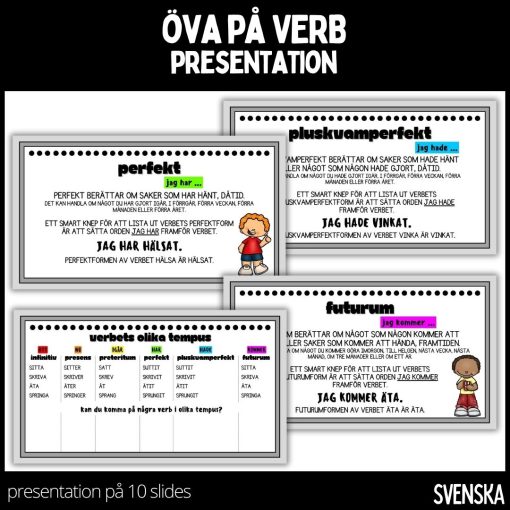 Öva på verb - grammatik - 10 slides