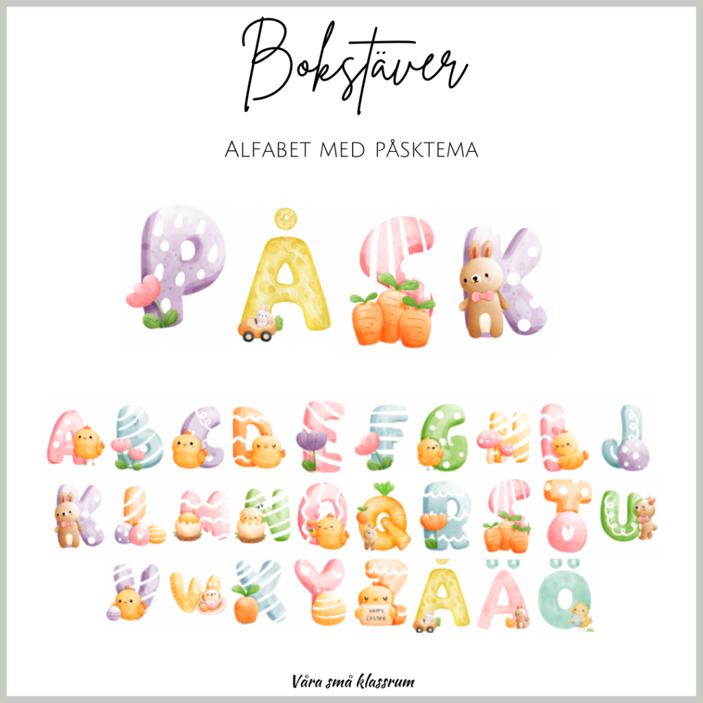 Bokstäver med påsktema