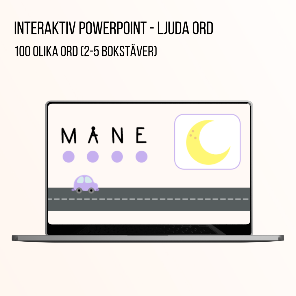 Träna på att ljuda – Interaktiv PowerPoint med 100 ord (2-5 bokstäver)