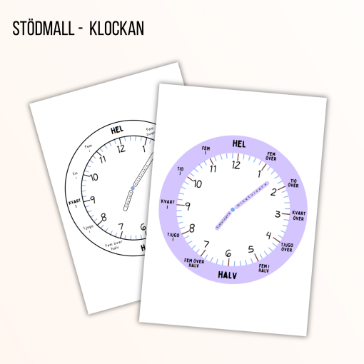 Stödmall klockan - armband (två olika mallar)