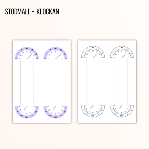 Stödmall klockan - armband (två olika mallar)