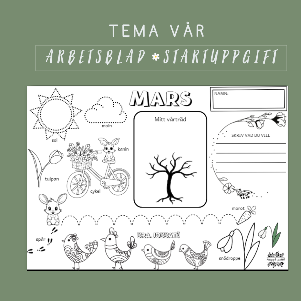 Arbetsblad för månaden mars