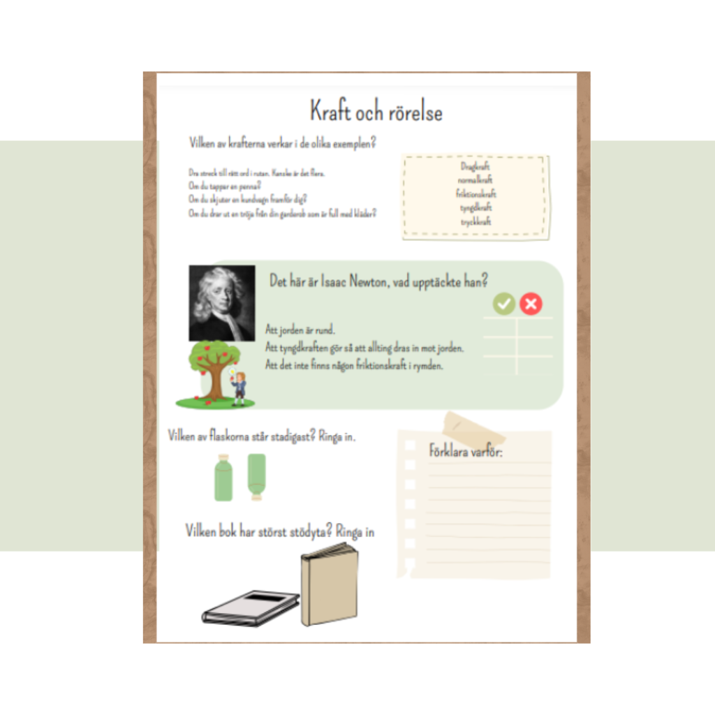 Arbetsblad Kraft och rörelse