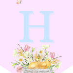 Glad Påsk/Happy Easter vimpel i pastellfärger - bild 3