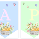 Glad Påsk/Happy Easter vimpel i pastellfärger - bild 2