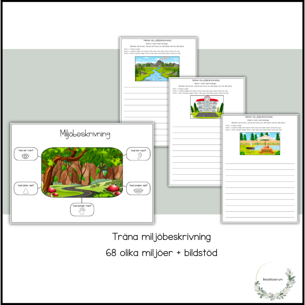 Träna miljöbeskrivning – 68 miljöer