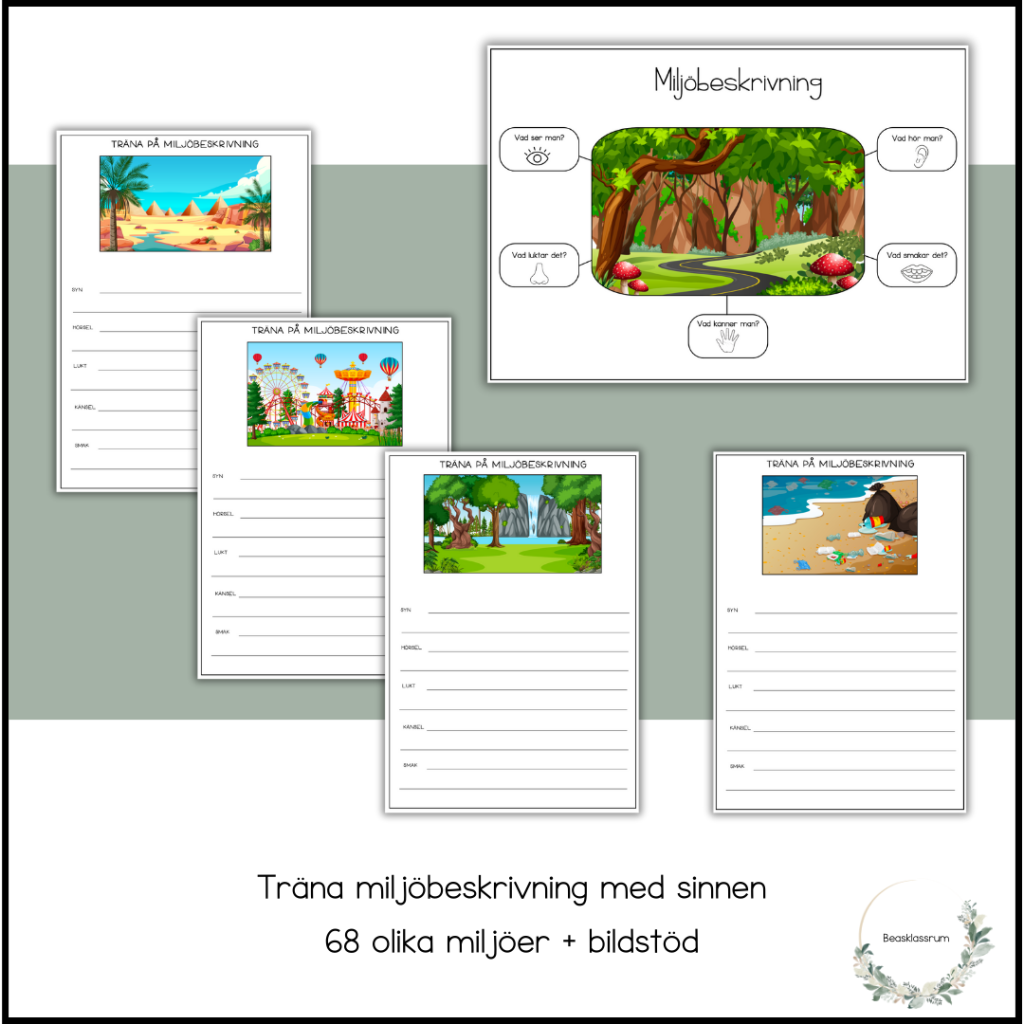 Vi tränar miljöbeskrivningar med våra sinnen