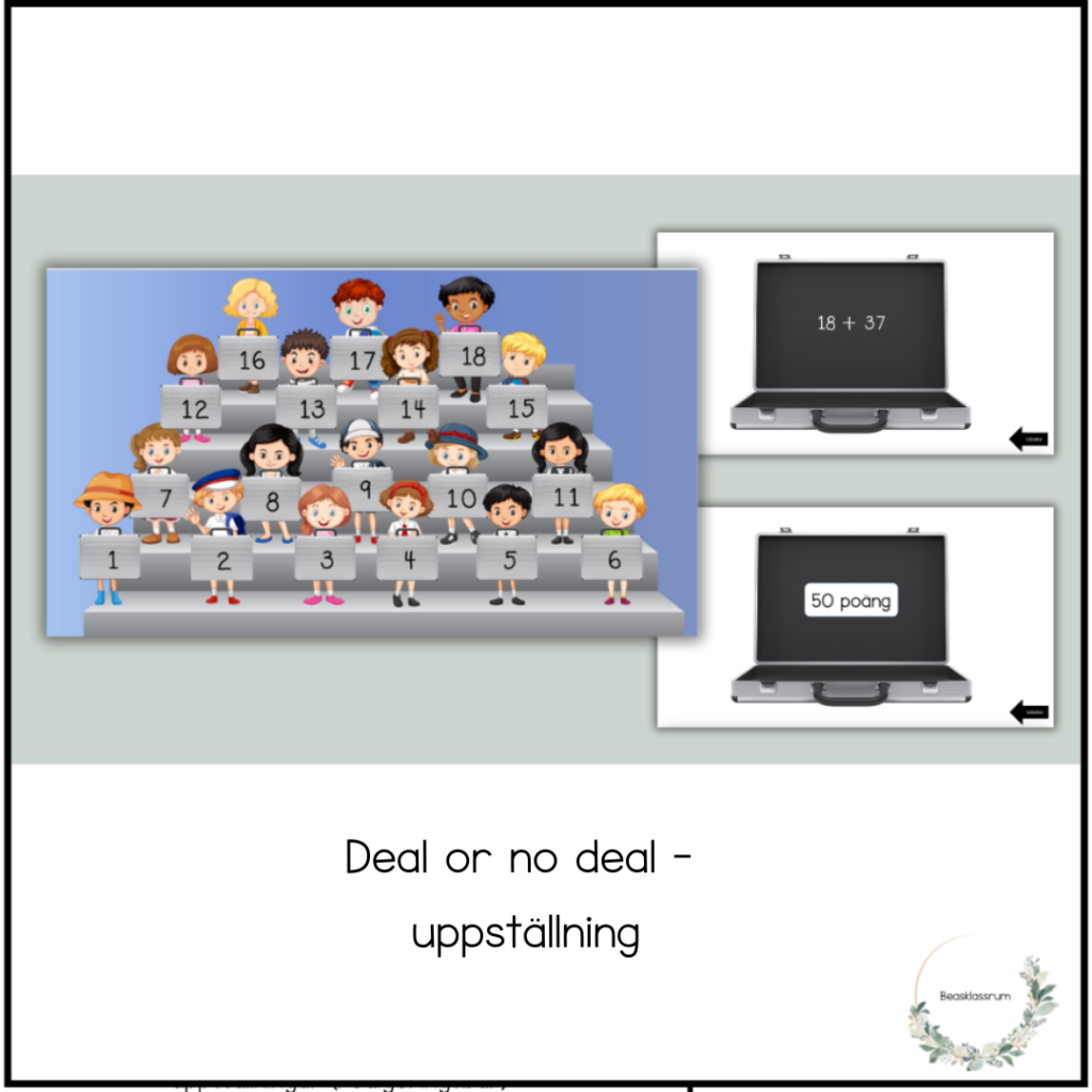 Deal or no deal – uppställningar