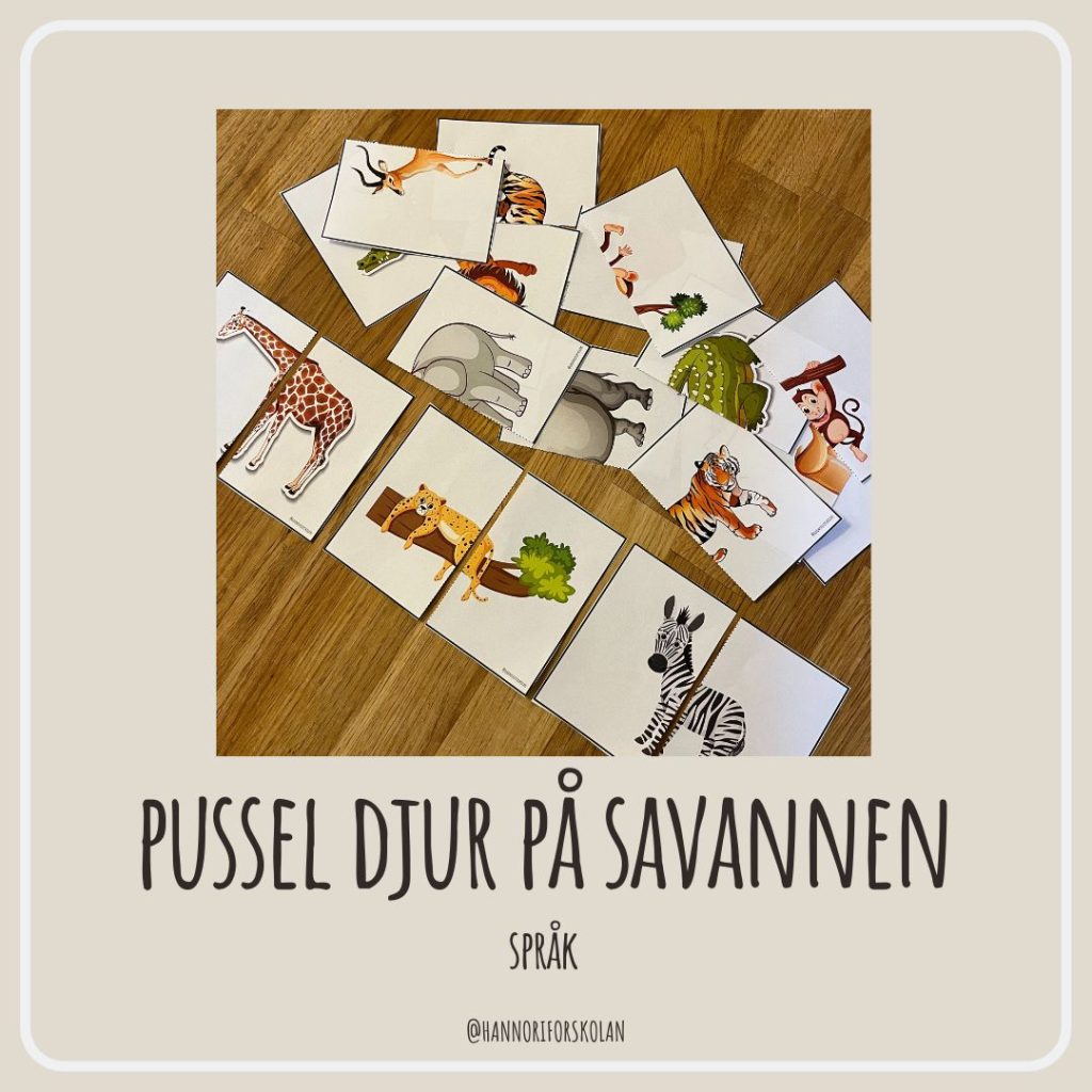 Pussel djur på savannen