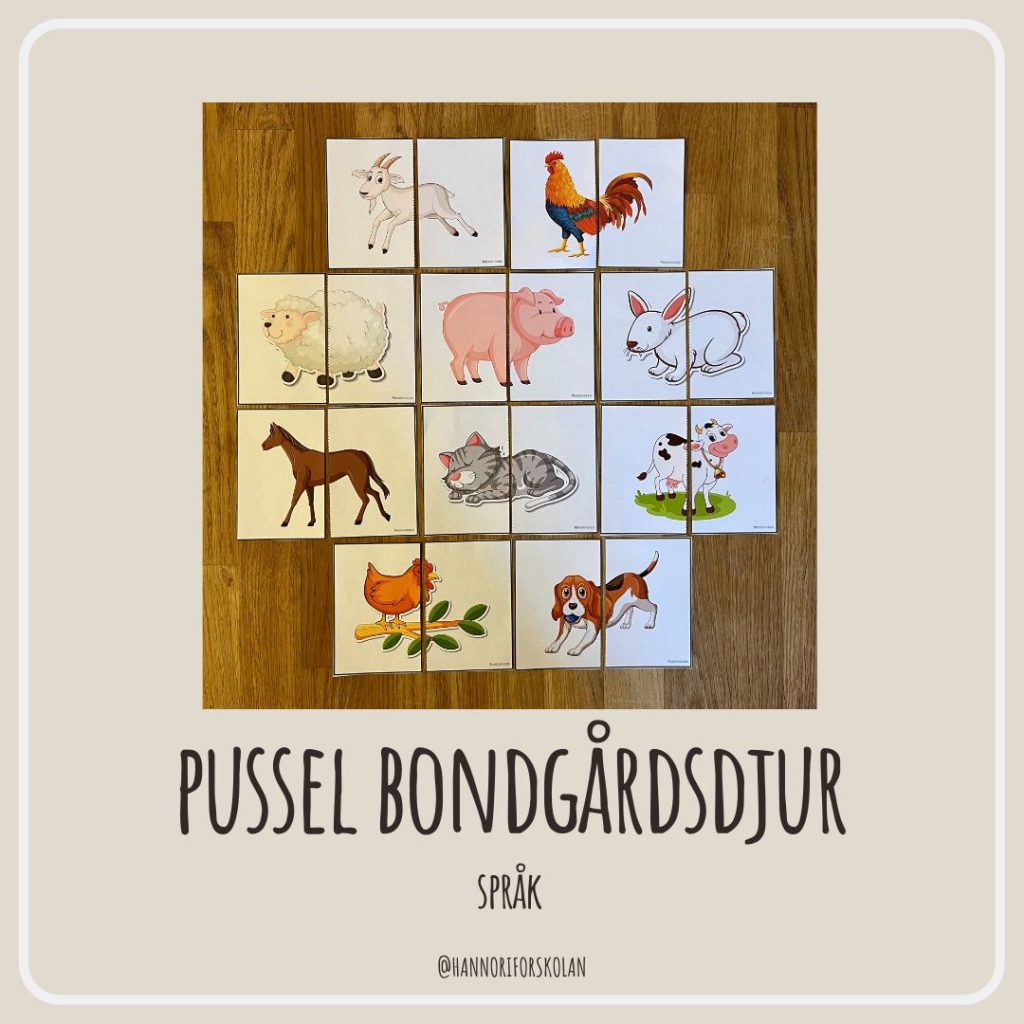 Pussel bondgårdsdjur