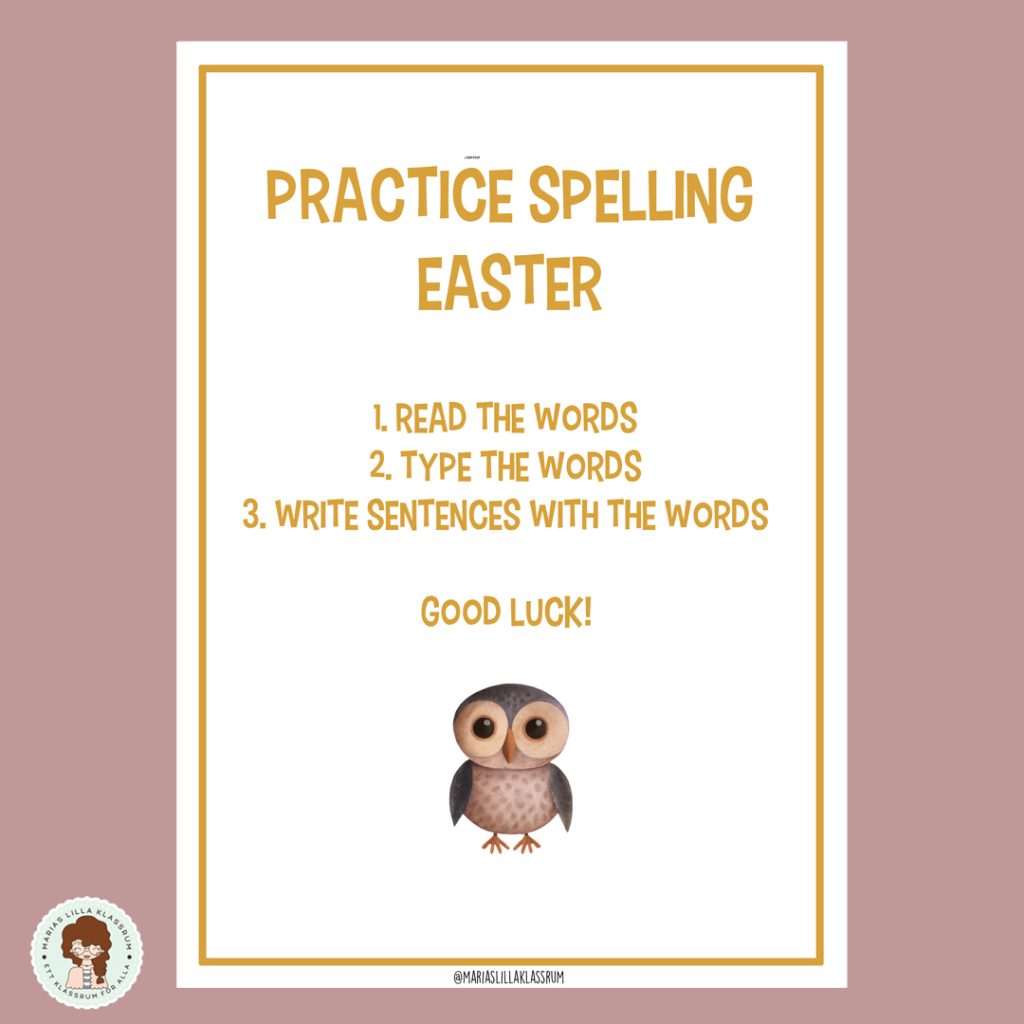 Practice spelling – Easter