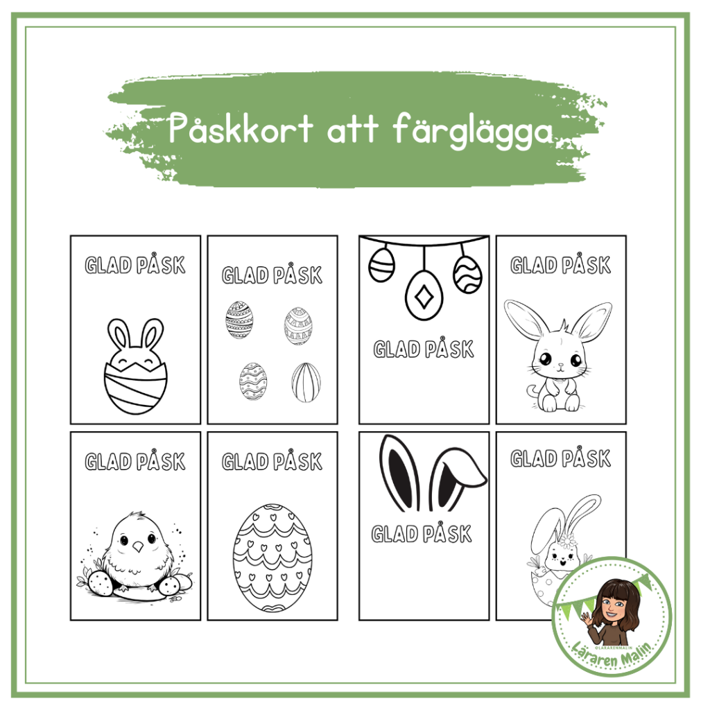 Påskkort att färglägga