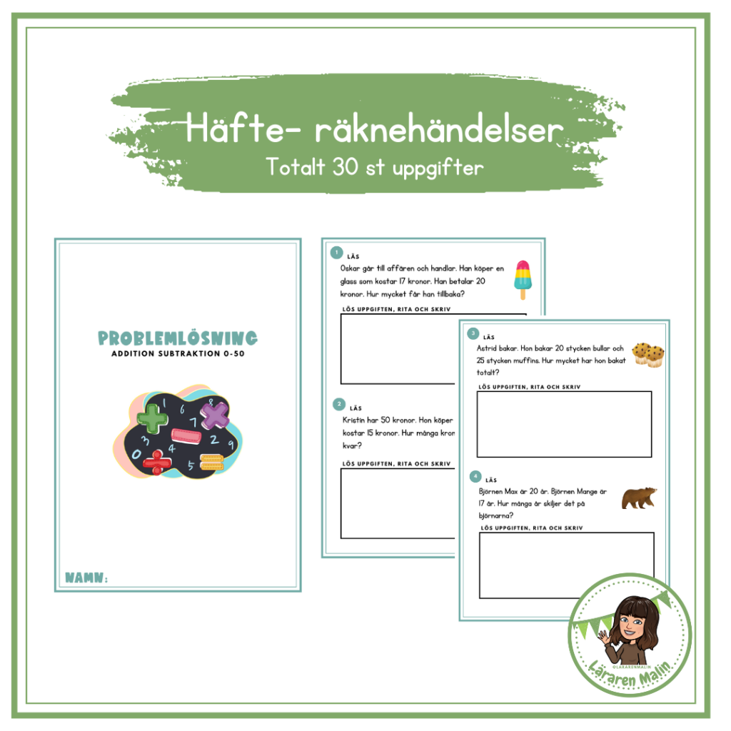Häfte – räknehändelser / problemlösning +- 0-50
