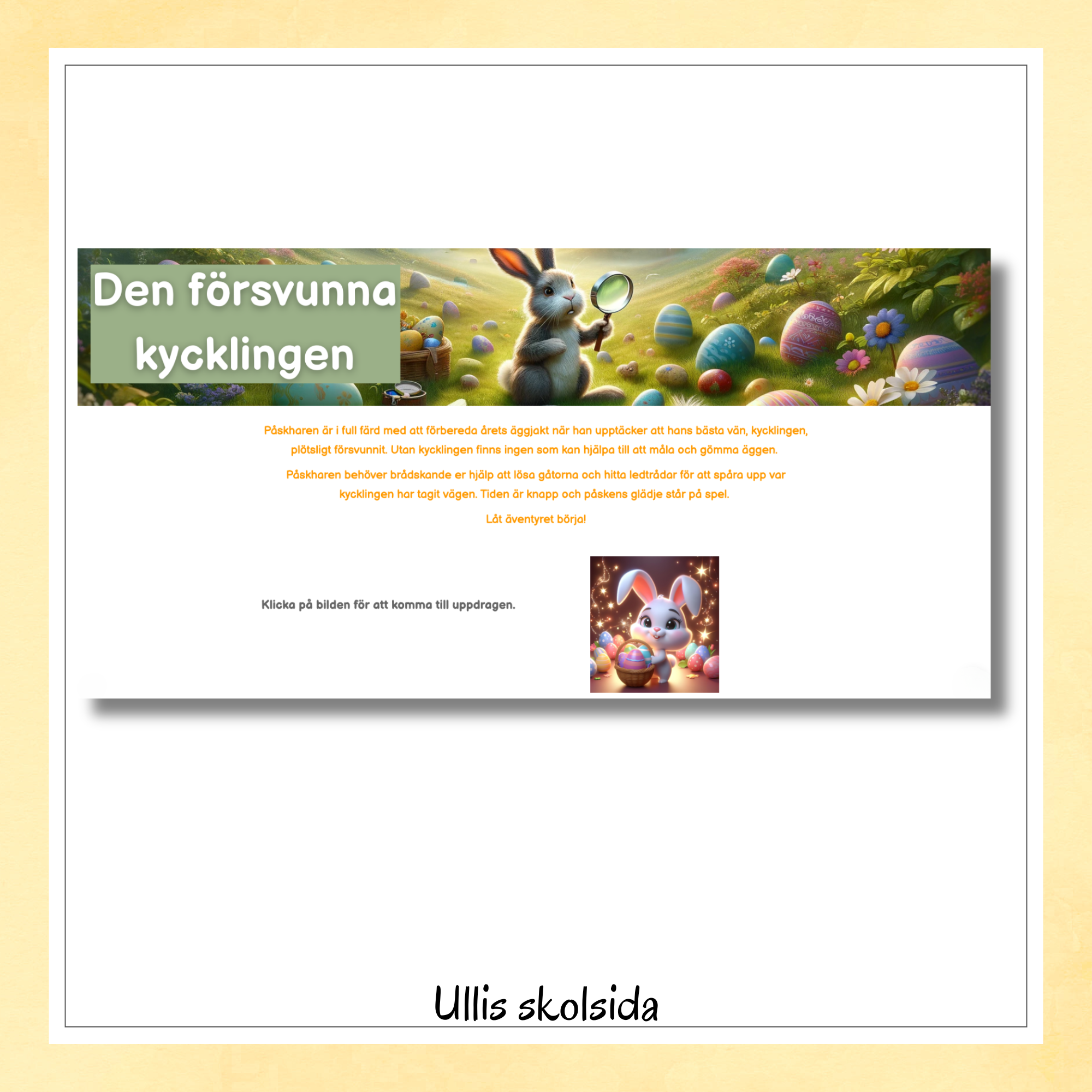 Escape room – Den försvunna kycklingen