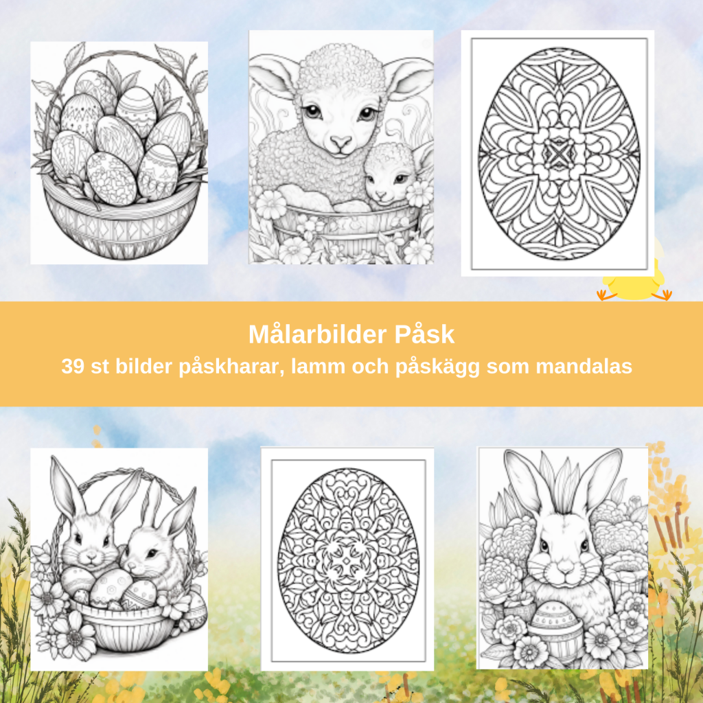 39 målarbilder och mandalas till påsk