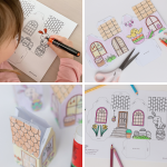 Påskpyssel- färglägg och gör hus i 3D - bild 3