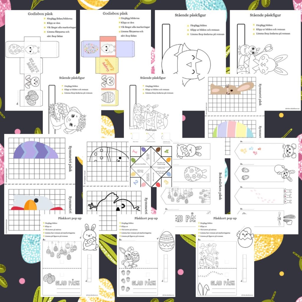 Påskpyssel – paket med 6 pyssel