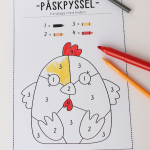 Påskpyssel- färglägg med kod (extra enkel) - bild 2